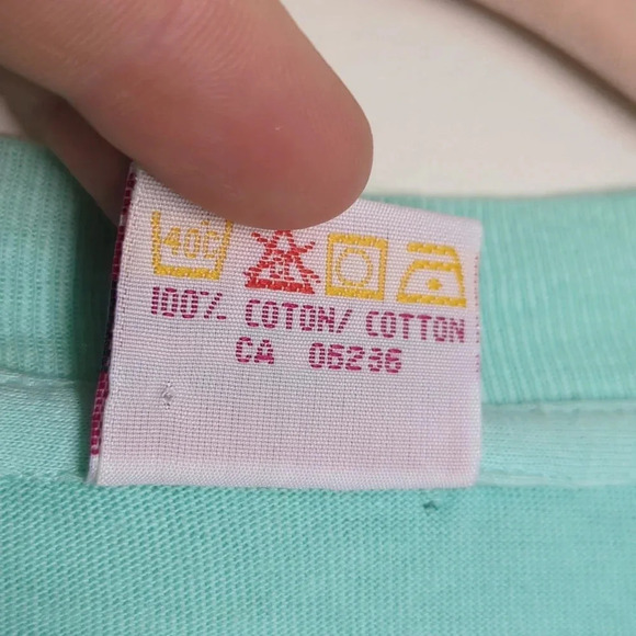 80s Lady Footlocker Crewneck Contrast Shirt Sleeve Cotton Top Size  Large - Picture 7 of 12